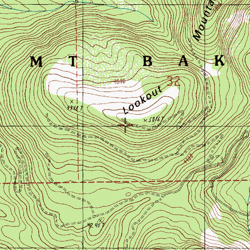 Topographic Map of Lookout Mountain, WA