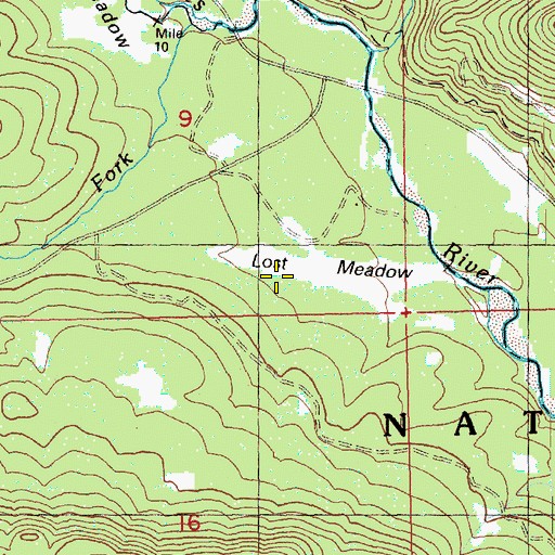 Topographic Map of Lost Meadow, WA
