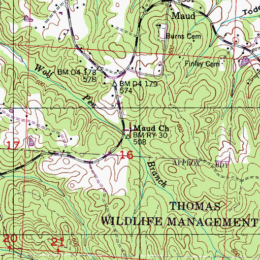 Topographic Map of Good Springs Methodist Church, AL