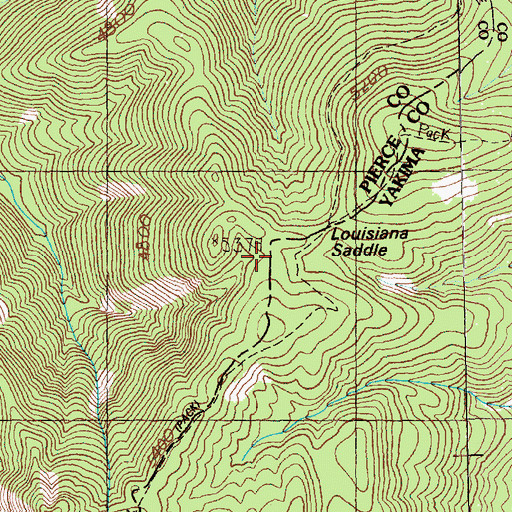 Topographic Map of Louisiana Saddle, WA