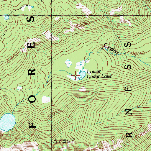 Topographic Map of Lower Cedar Lake, WA