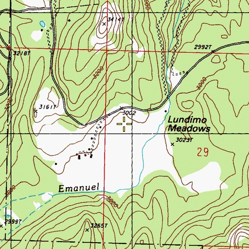 Topographic Map of Lundimo Meadows, WA