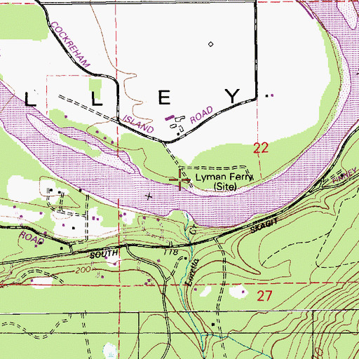 Topographic Map of Lyman Ferry, WA