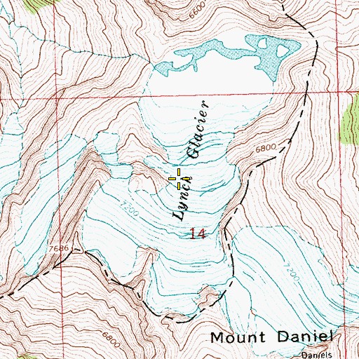 Topographic Map of Lynch Glacier, WA
