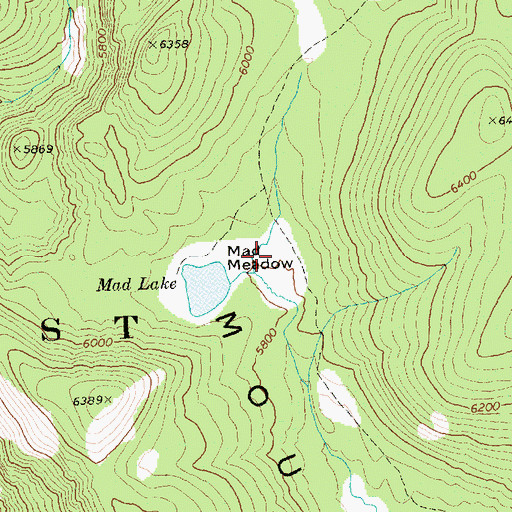 Topographic Map of Mad Meadow, WA