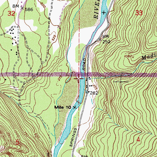Topographic Map of Madison Creek, WA