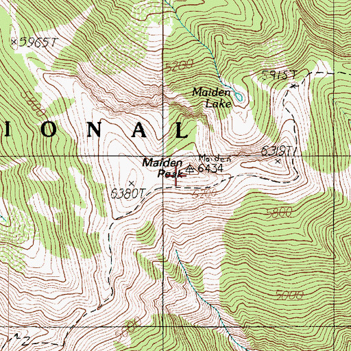 Topographic Map of Maiden Peak, WA