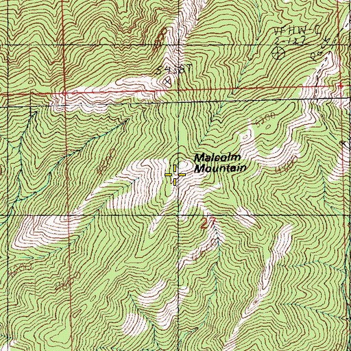 Topographic Map of Malcolm Mountain, WA