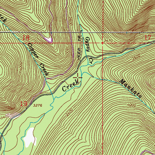 Topographic Map of Mankato Creek, WA