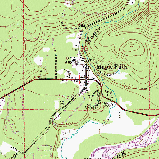 Topographic Map of Maple Falls, WA