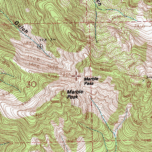 Topographic Map of Marble Pass, WA