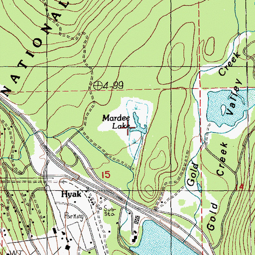 Topographic Map of Mardee Lake, WA