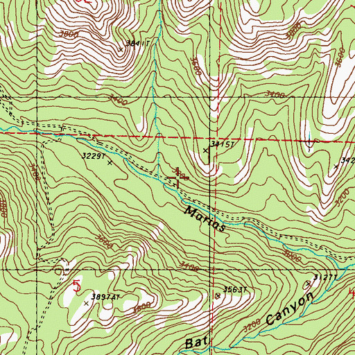 Topographic Map of Marias Creek Trail, WA