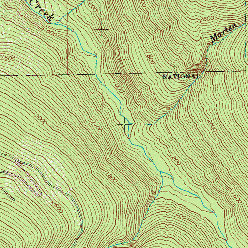 Topographic Map of Marten Creek, WA