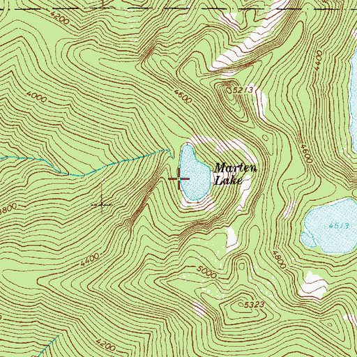 Topographic Map of Marten Lake, WA