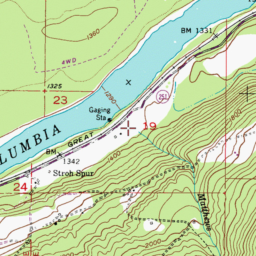 Topographic Map of Matthews Creek, WA