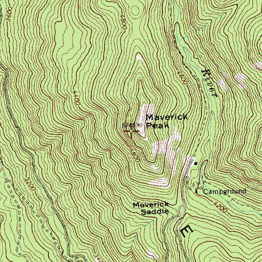 Topographic Map of Maverick Peak, WA