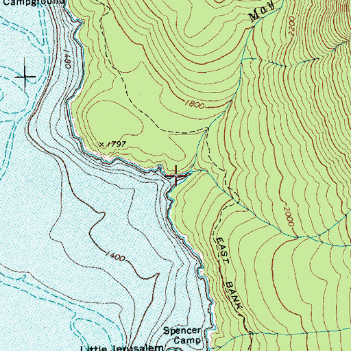Topographic Map of May Creek, WA