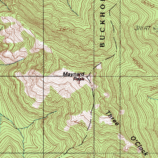 Topographic Map of Maynard Peak, WA