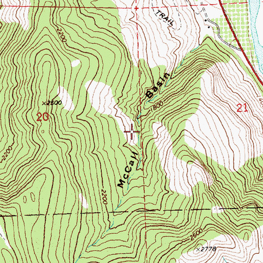 Topographic Map of McCall Basin, WA