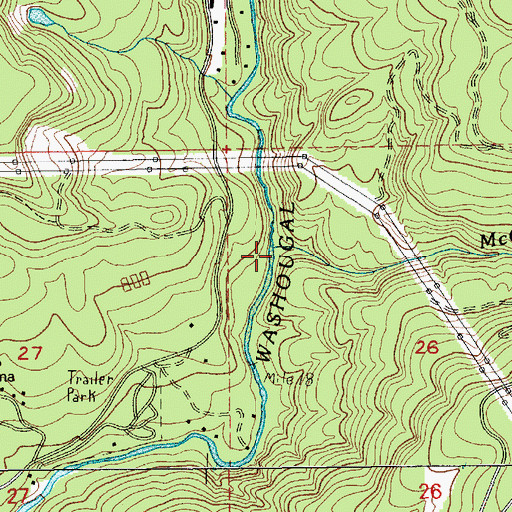Topographic Map of McCloskey Creek, WA