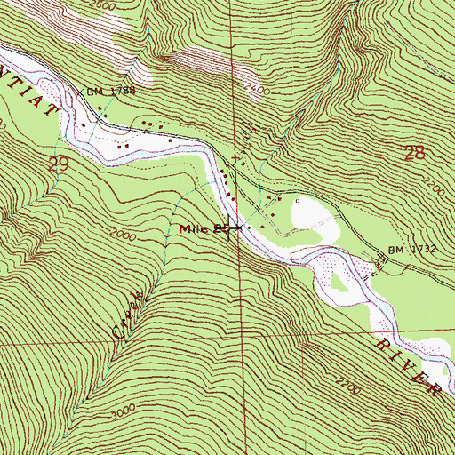 Topographic Map of McCrea Creek, WA