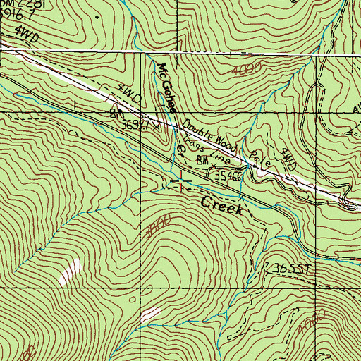 Topographic Map of McGahee Creek, WA