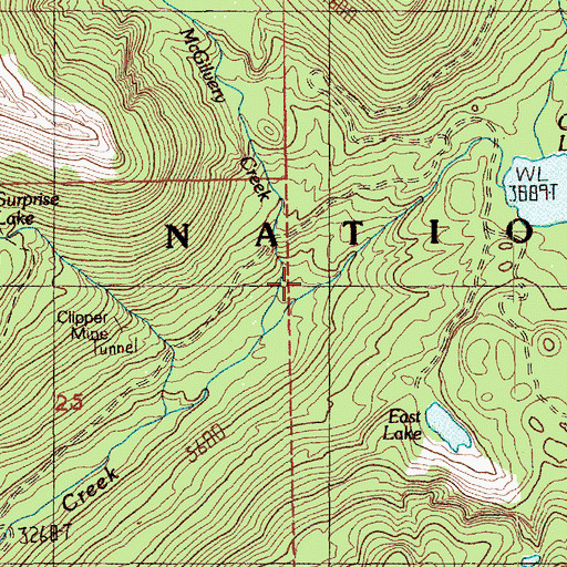 Topographic Map of McGilvery Creek, WA