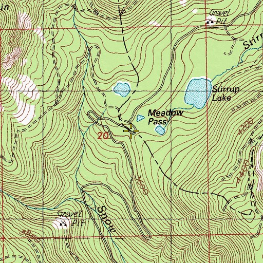 Topographic Map of Meadow Pass, WA