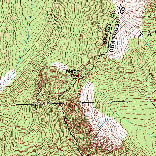 Topographic Map of Mebee Pass, WA