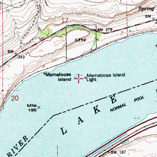 Topographic Map of Memaloose Island Light, WA