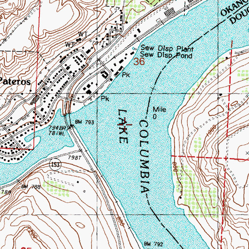 Topographic Map of Methow River, WA
