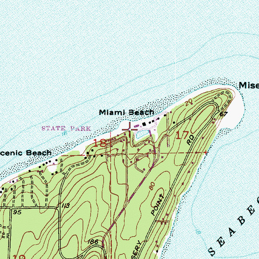 Topographic Map of Miami Beach, WA