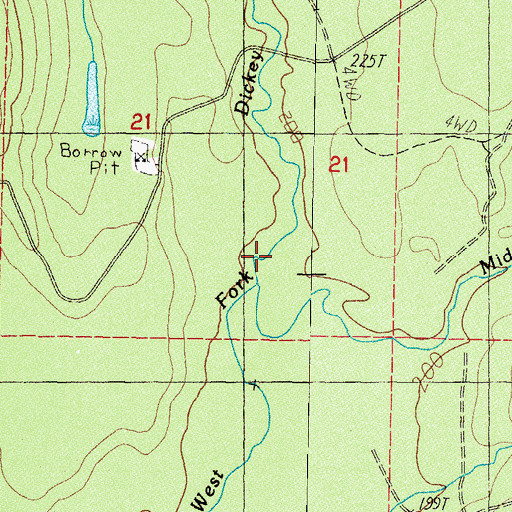 Topographic Map of Middle Fork Dickey River, WA