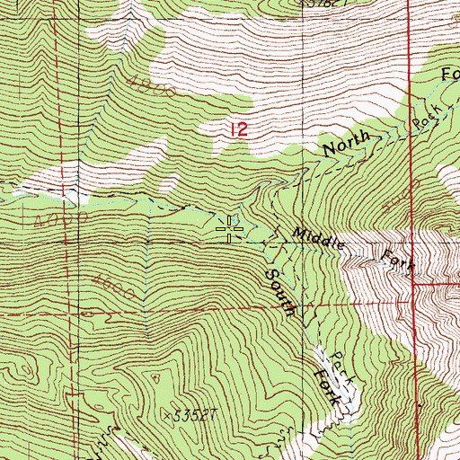 Topographic Map of Middle Fork Paris Creek, WA