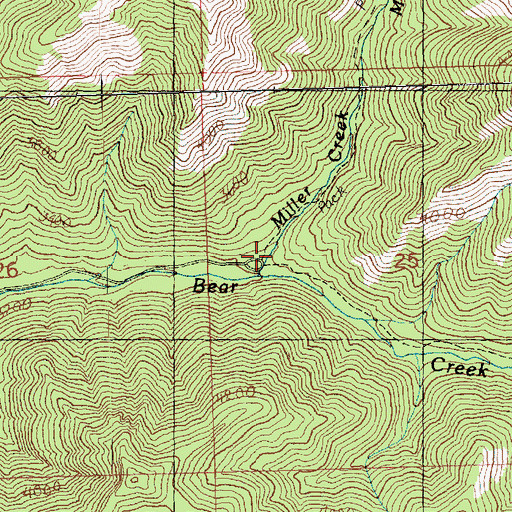 Topographic Map of Miller Creek, WA