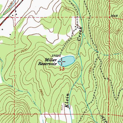 Topographic Map of Miller Reservoir, WA