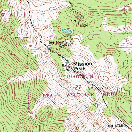 Topographic Map of Mission Peak, WA