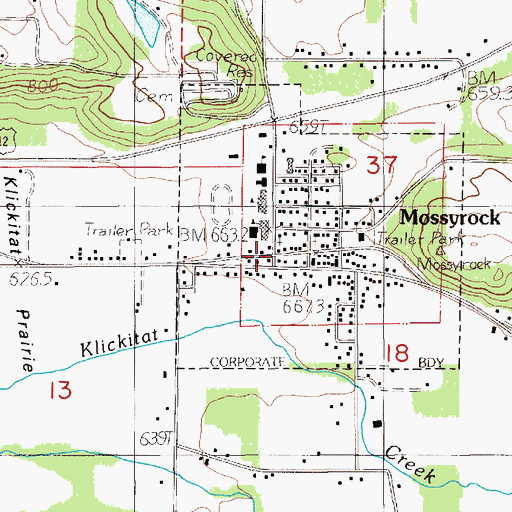 Topographic Map of Mossyrock, WA