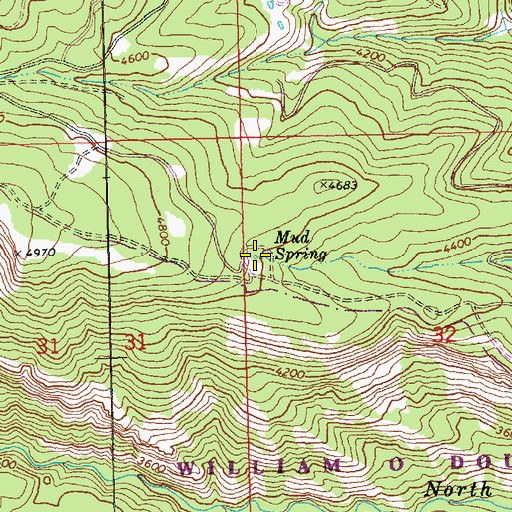 Topographic Map of Mud Spring, WA