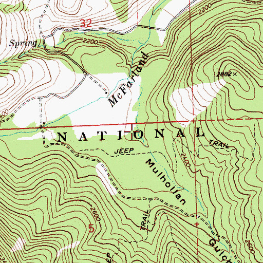 Topographic Map of Mulhollan Gulch, WA