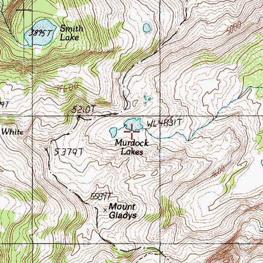 Topographic Map of Murdock Lakes, WA