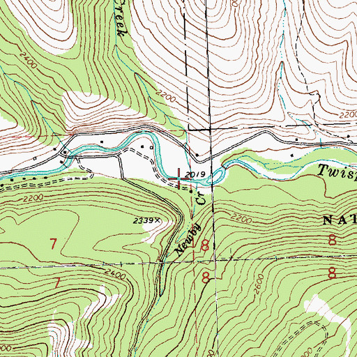 Topographic Map of Myer Creek, WA