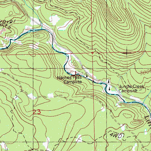 Topographic Map of Naches Pass Campsite, WA