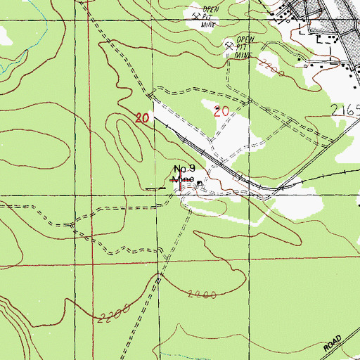 Topographic Map of Number 9 Mine, WA