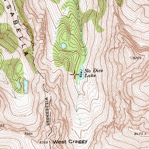 Topographic Map of No Dice Lake, WA