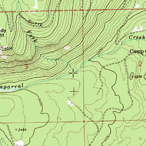 Topographic Map of North Fork Chaparral Creek, WA