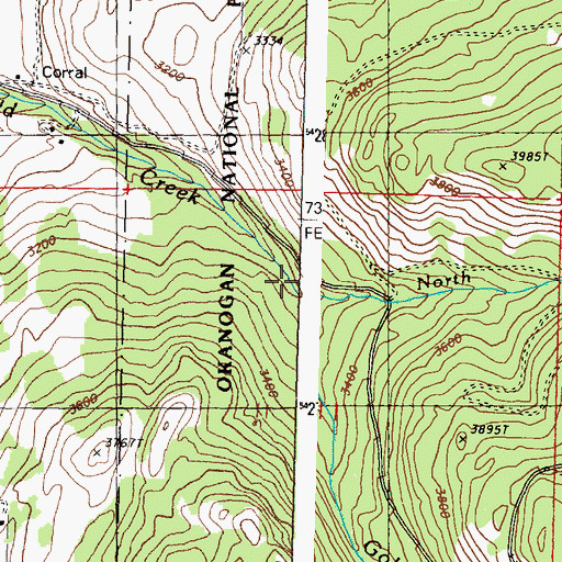 Topographic Map of North Fork Gold Creek, WA