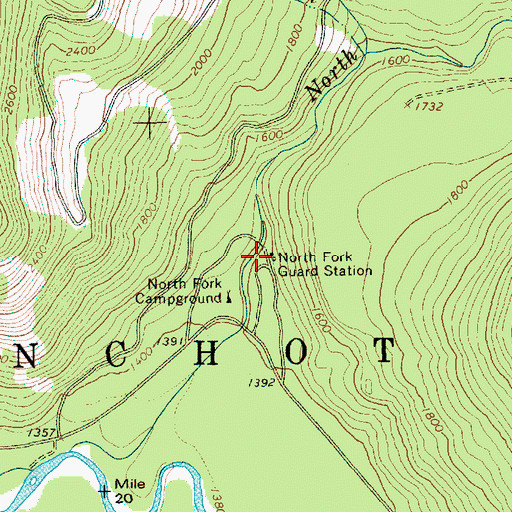 Topographic Map of North Fork Guard Station, WA