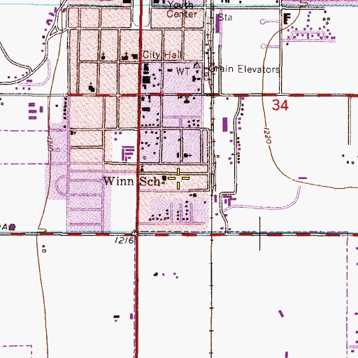 Topographic Map of Winn Center, AZ